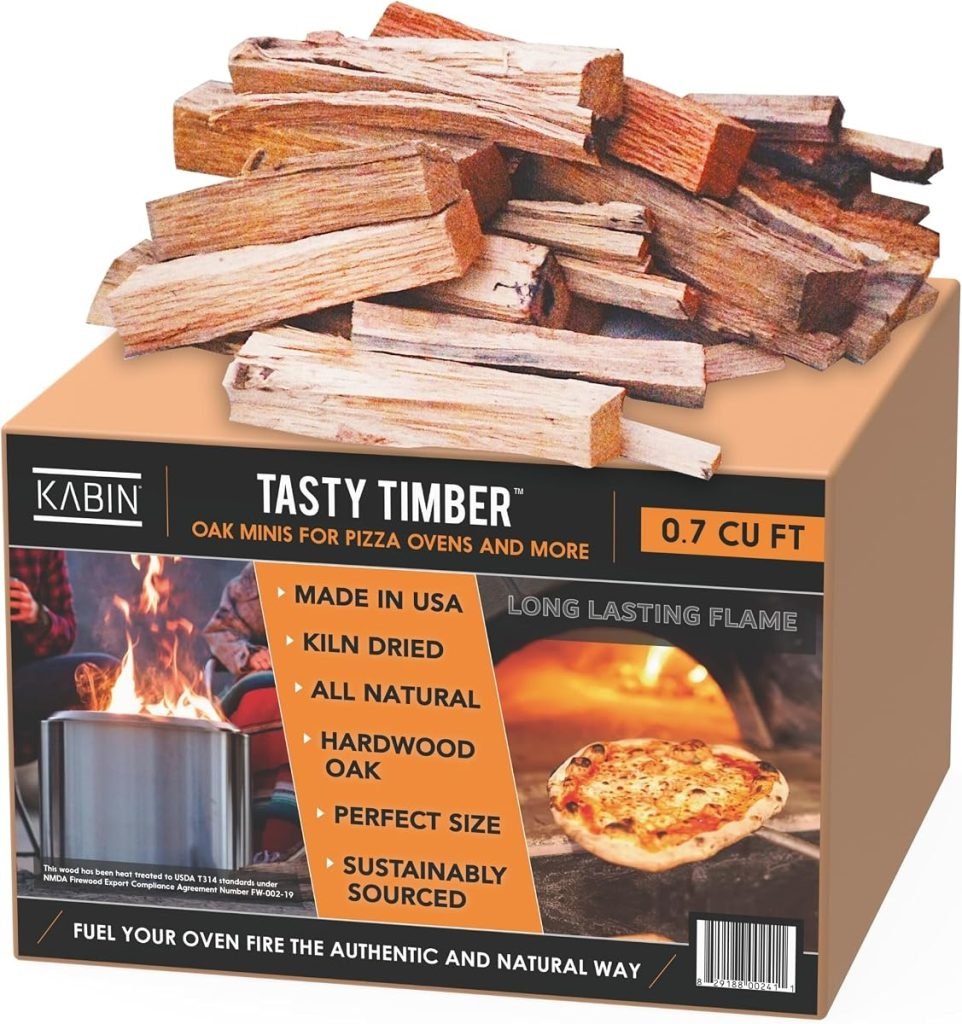 KABIN Tasty Timber - Minis de roble secado al horno para hornos de pizza y más, fabricado en Estados Unidos, madera dura totalmente natural, tamaño pe
